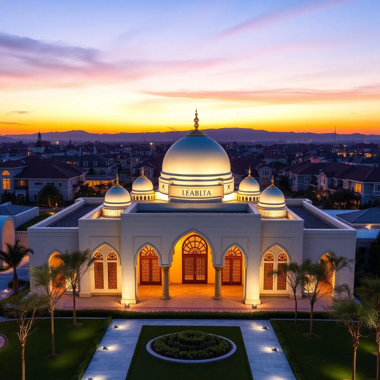 Masjid agung saat sunset